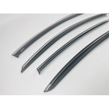 Дефлекторы окон Renault Megane IV 2016+ Sedan с нерж. хром полоской-2